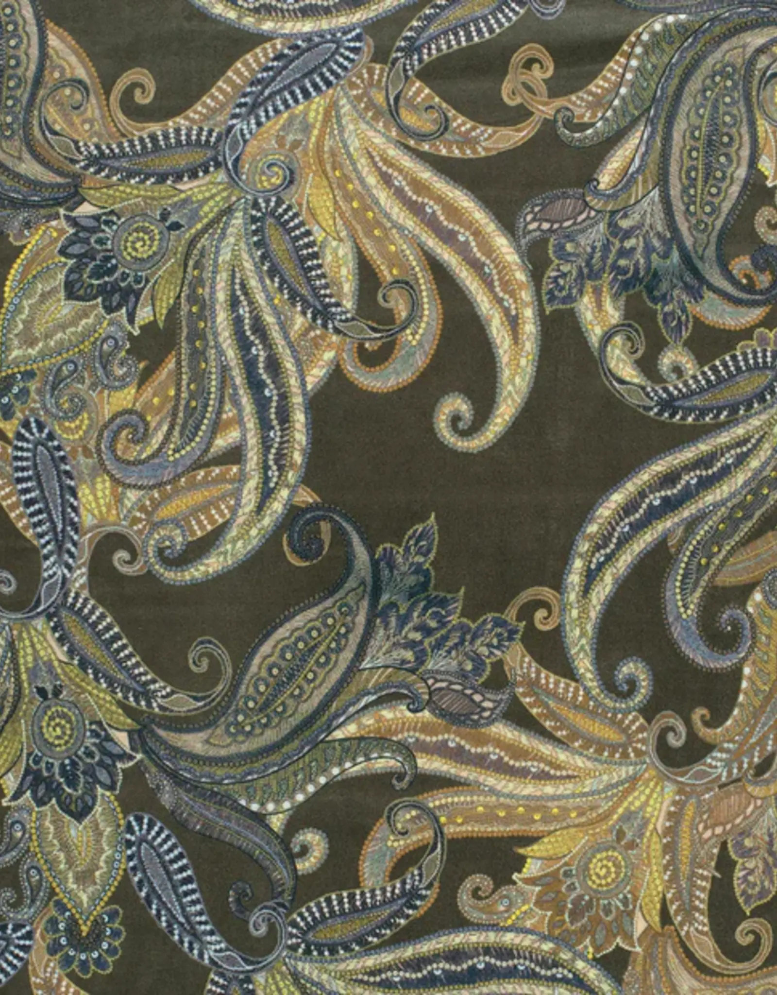 Suede printed paisley groen