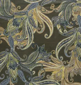Suede printed paisley groen