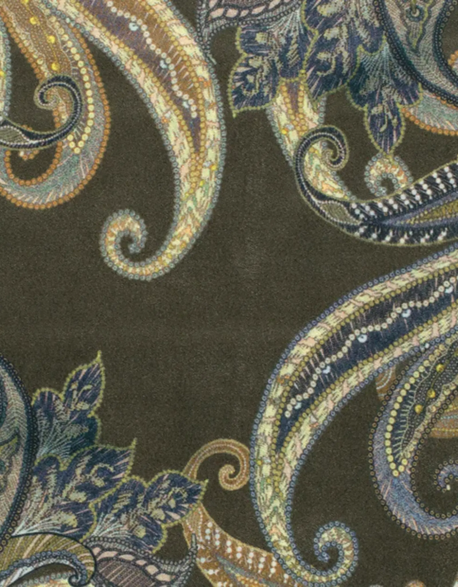 Suede printed paisley groen