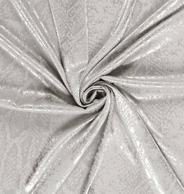 Jacquard satijn dierenprint zilver