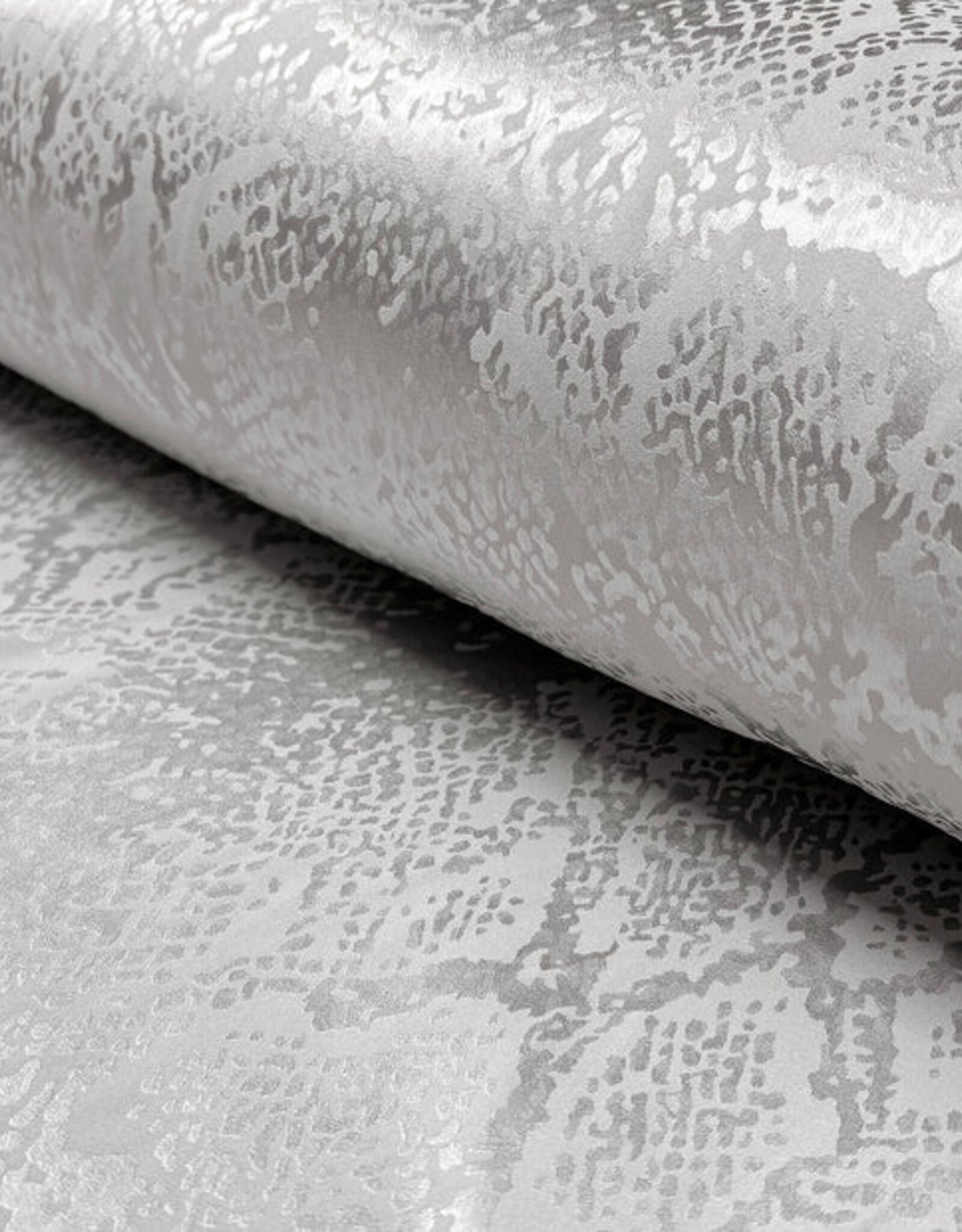 Jacquard satijn dierenprint zilver