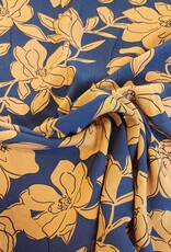 Nooteboom Viscose  oker bloemen marine