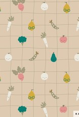 Gelamineerd katoen op 70cm hoog  groeten en fruit beige