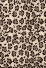 COUPON 100X160CM Curly fur leopard zand
