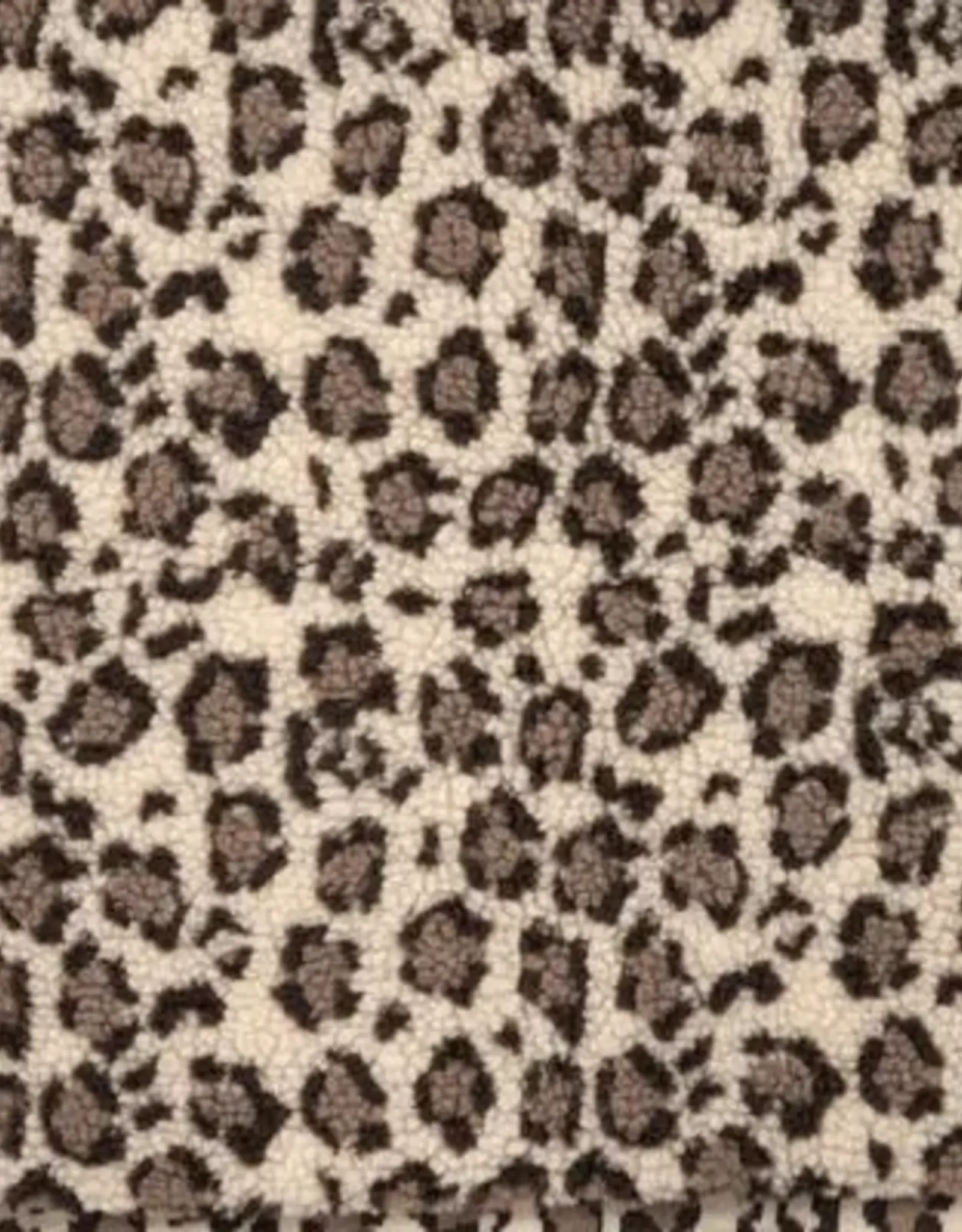 COUPON 100X160CM Curly fur leopard zand