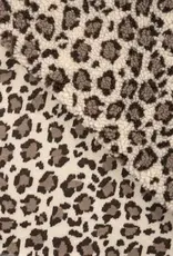 COUPON 100X160CM Curly fur leopard zand