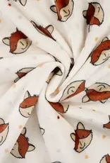 Knuffel fleece dubbelzijdig vosjes gebroken wit Knuffel fleece dubbelzijdig vosjes gebroken wit