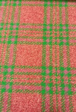 mantelstof zachte wolvilt  geruit groen roze mantelstof zachte wolvilt  geruit groen roze