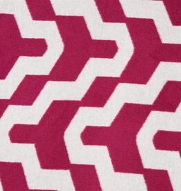 mantelstof  abstract fuchsia wit
