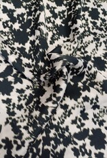 Viscose satijn ecru  bloemen