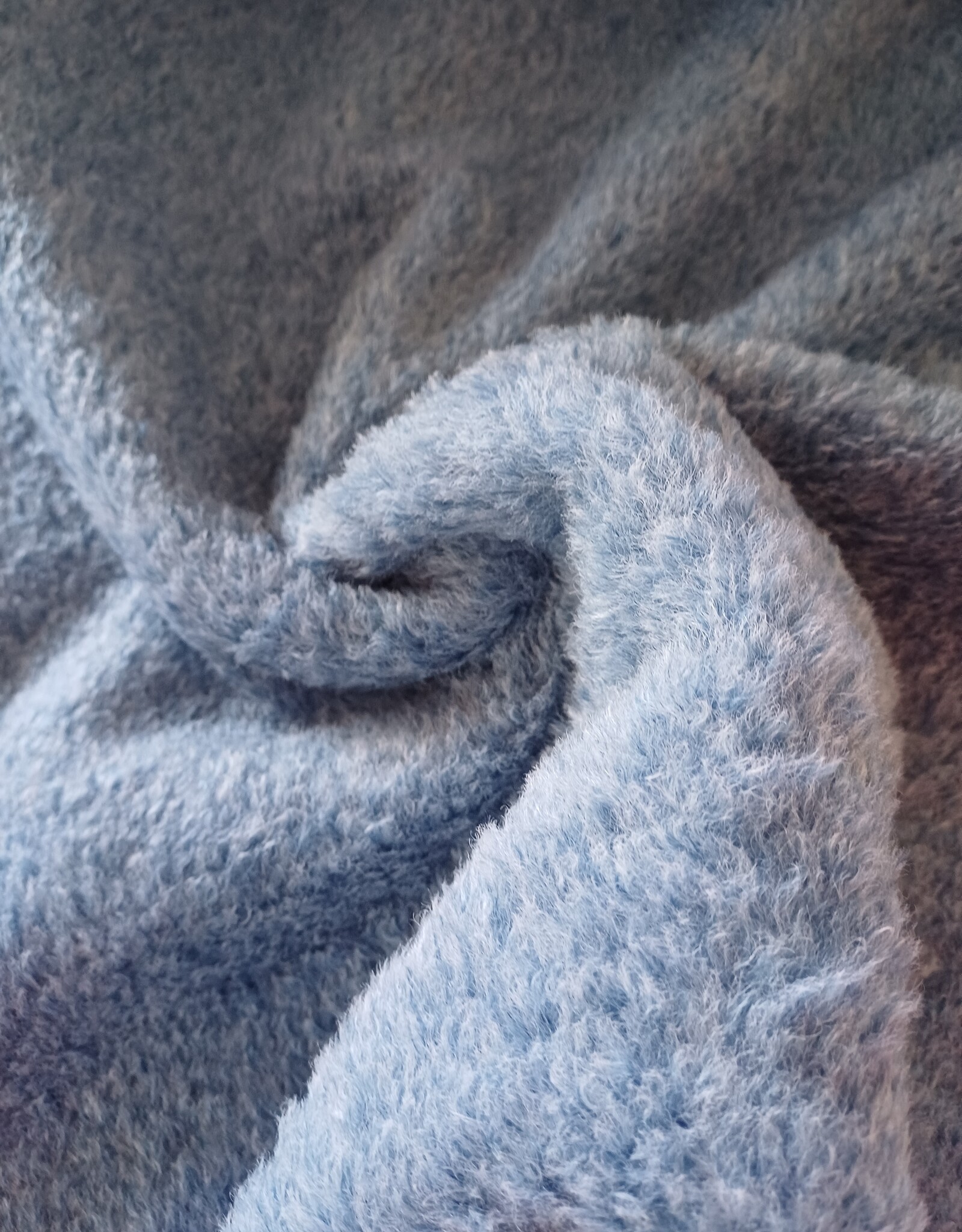 Mantelstof When the snow starts to fall blauw