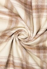 Mantelstof geruit wol creme beige Mantelstof geruit wol creme beige