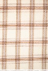 Mantelstof geruit wol creme beige Mantelstof geruit wol creme beige