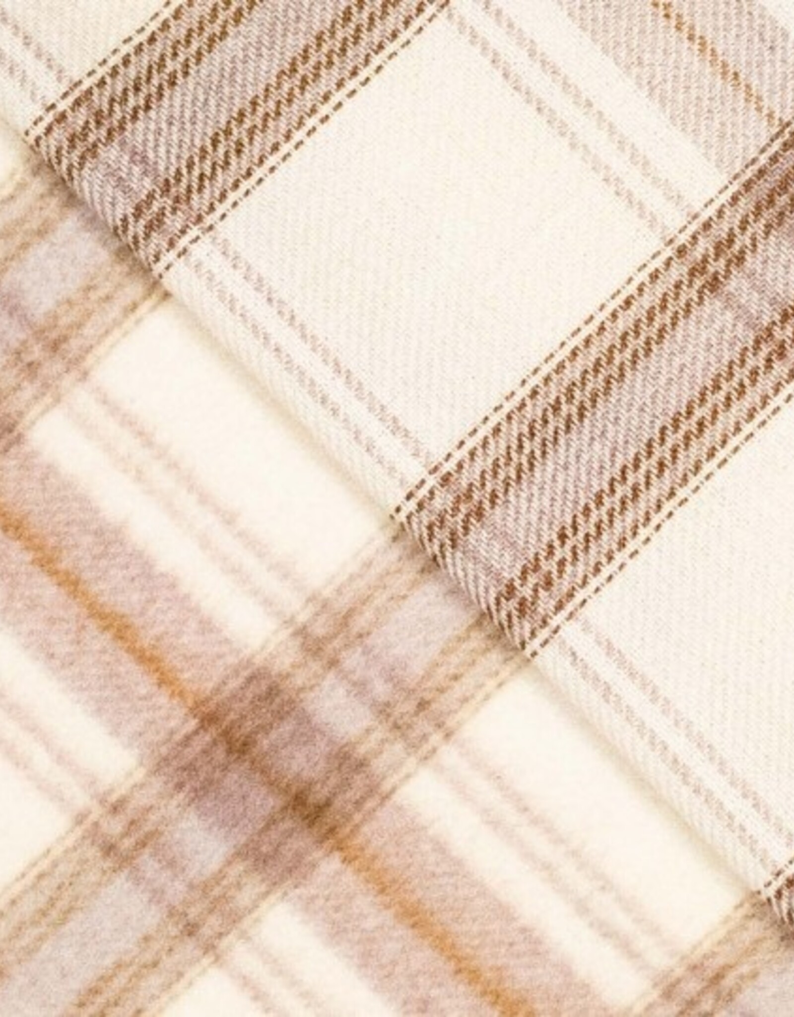 Mantelstof geruit wol creme beige