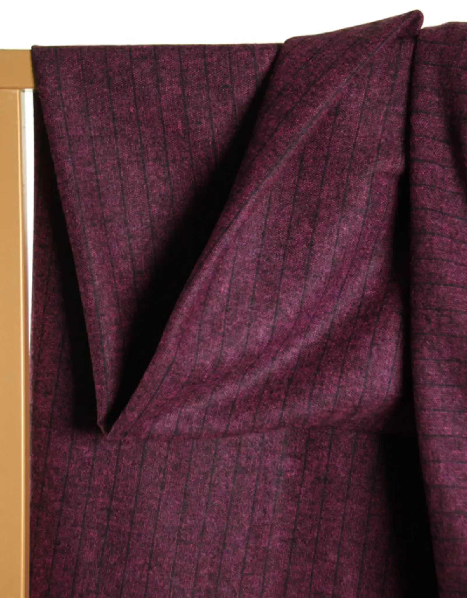 Wol tweed structuur lijnen fuchsia - atelier jupe
