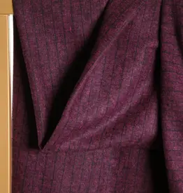 Wol tweed structuur lijnen fuchsia - atelier jupe