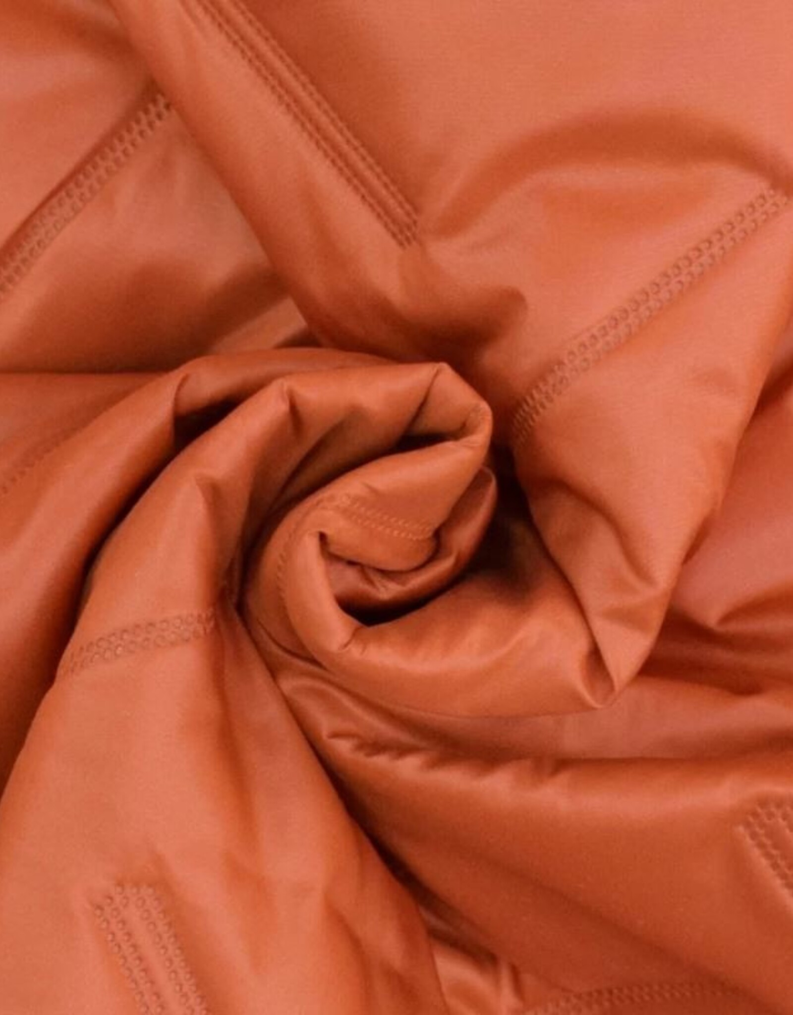 Stoffenschuur selectie Stepper gestreept matelassé dubbelzijdig glanzend oranje roest