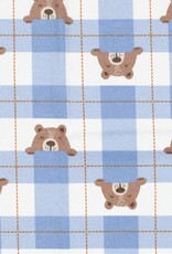 Flannel blauwe ruit beertjes