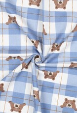 Flannel blauwe ruit beertjes