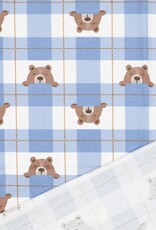 Flannel blauwe ruit beertjes