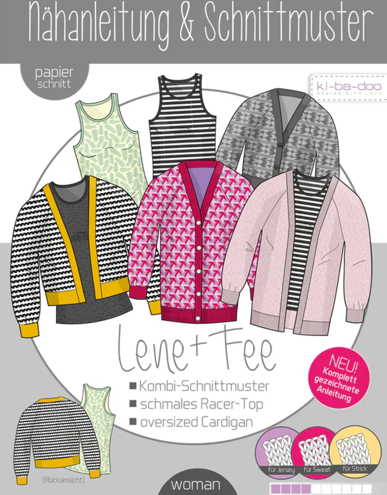 Patroon Lene en Fee top en cardigan