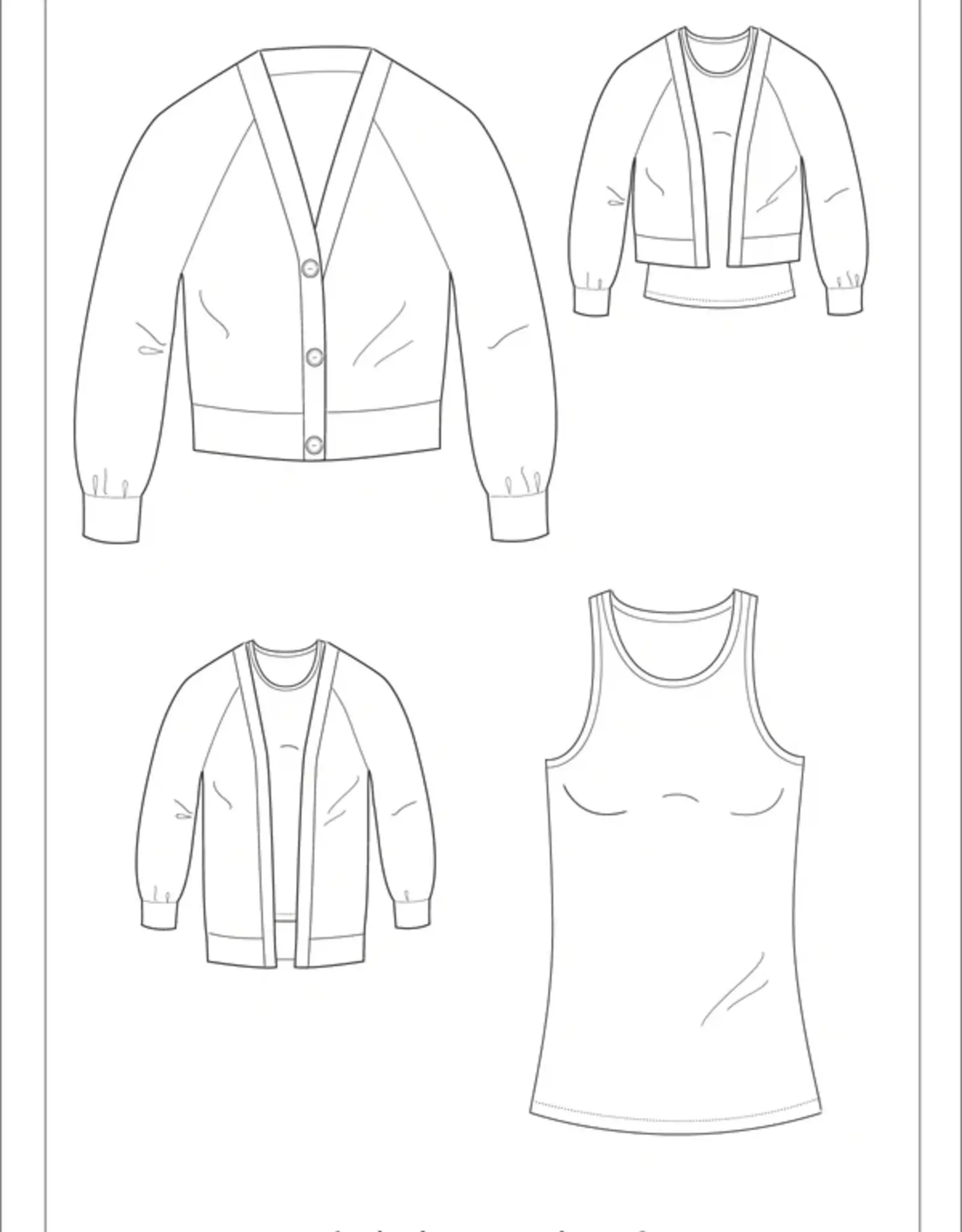 Patroon Lene en Fee top en cardigan