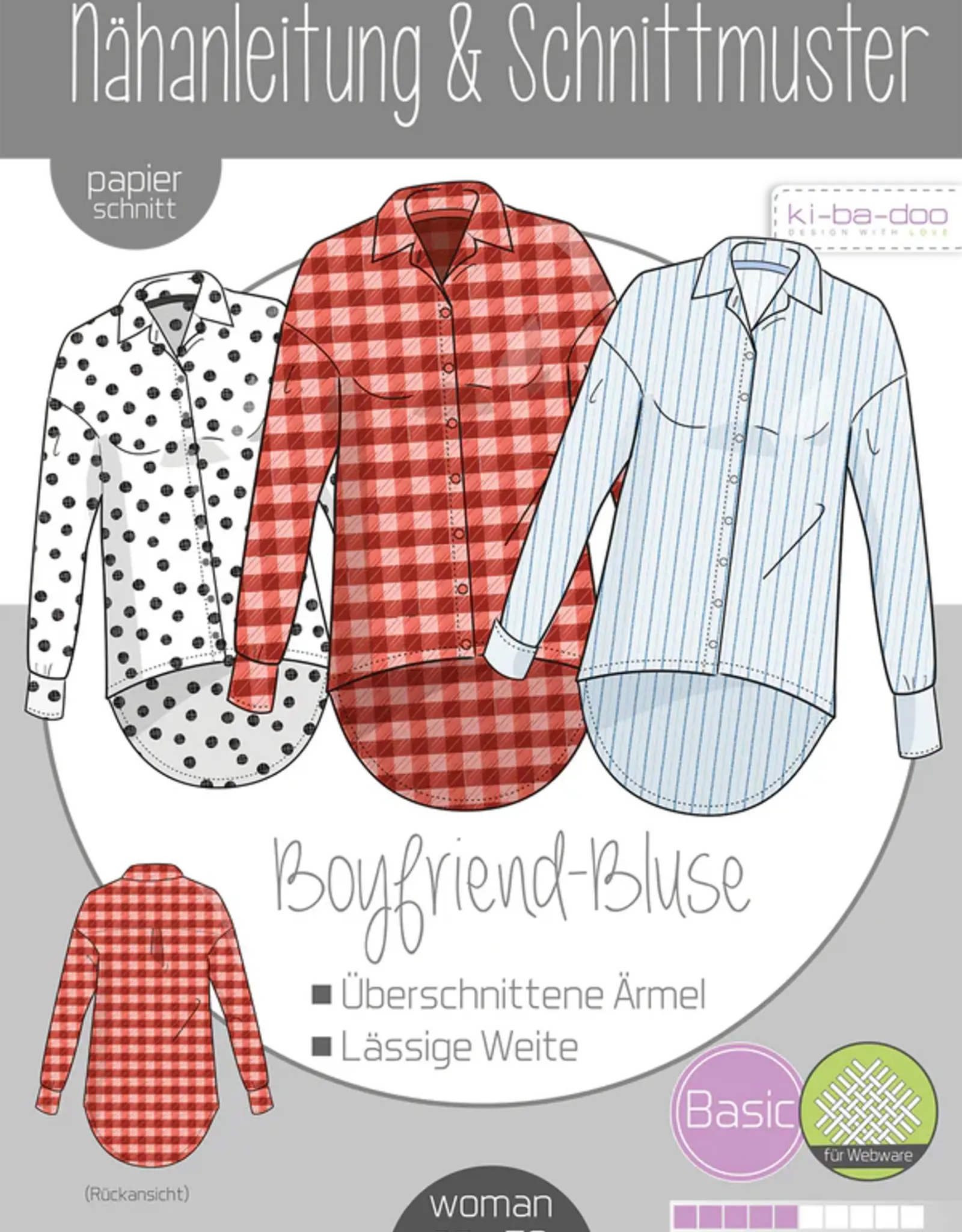 Patroon Boyfriend hemdblouse
