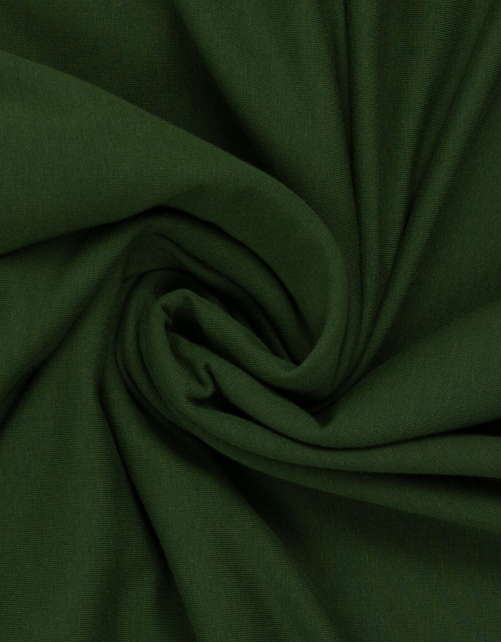 Jersey katoen  uni olijfgroen