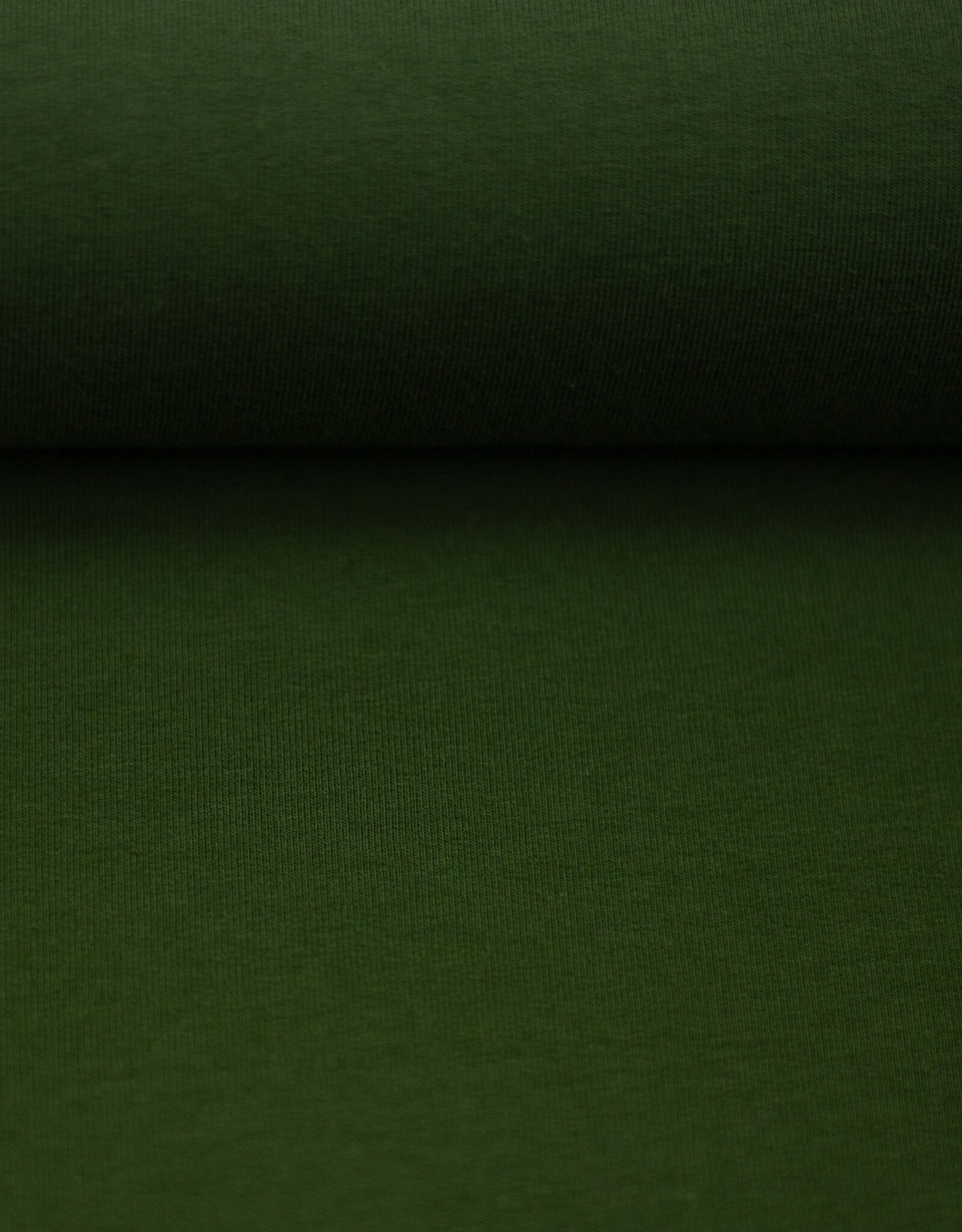 Jersey katoen  uni olijfgroen