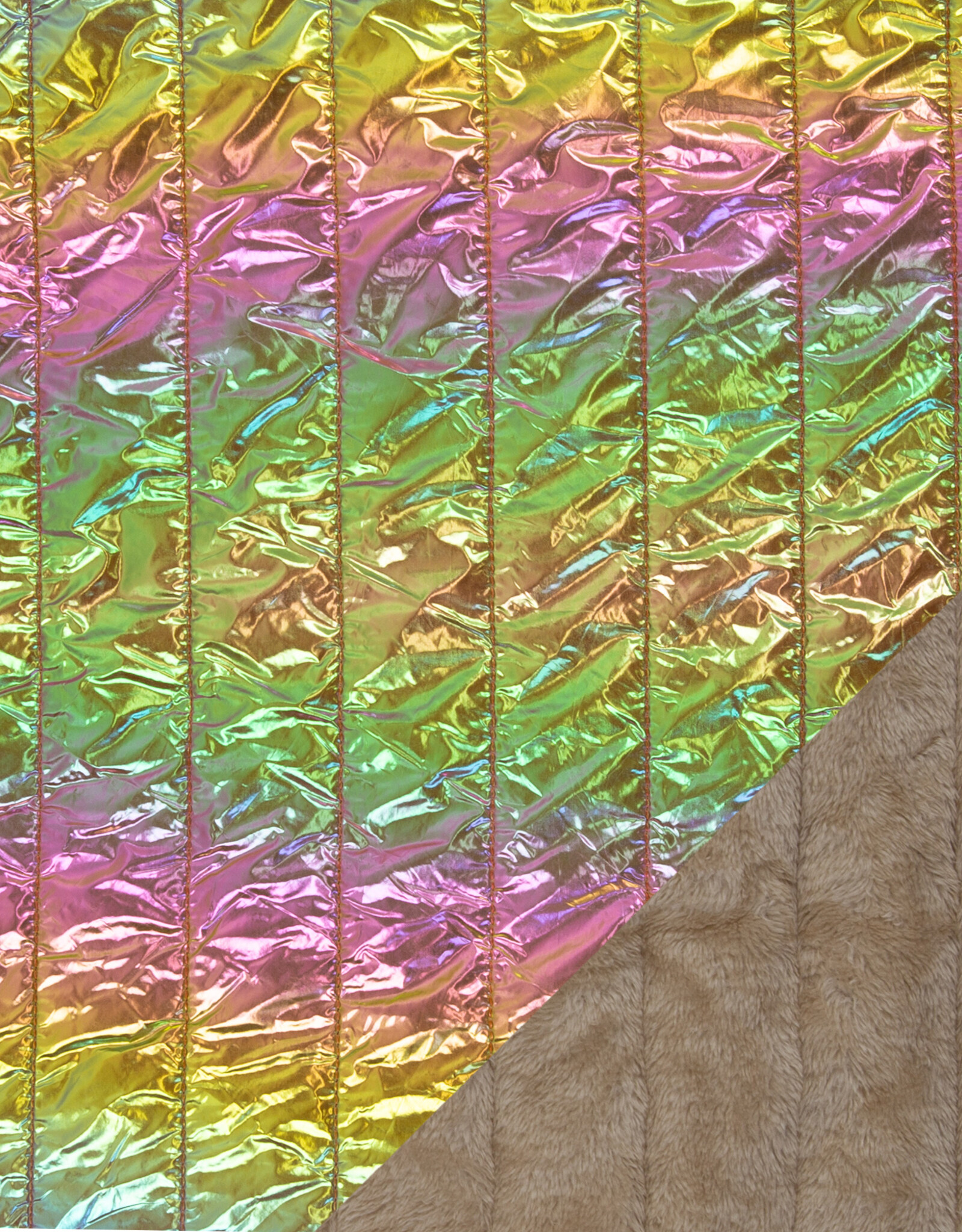 Rainbow matelassé dubbel pels beige