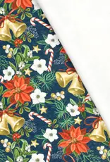 Jogging blauw kerst rozen belletjes Jogging blauw kerst rozen belletjes