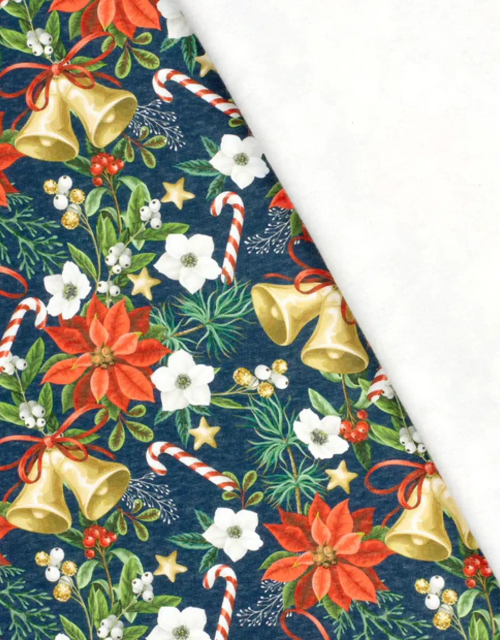 Jogging blauw kerst rozen belletjes