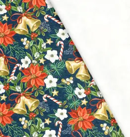 Jogging blauw kerst rozen belletjes