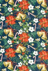 Jogging blauw kerst rozen belletjes Jogging blauw kerst rozen belletjes