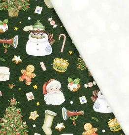 Stoffenschuur selectie Jogging donker groen vintage kerst