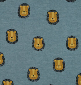 Stoffenschuur selectie Sweat melange blauw leeuw