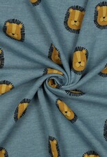 Stoffenschuur selectie Sweat melange blauw leeuw