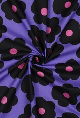 Poplin Big flower purple - Nerida