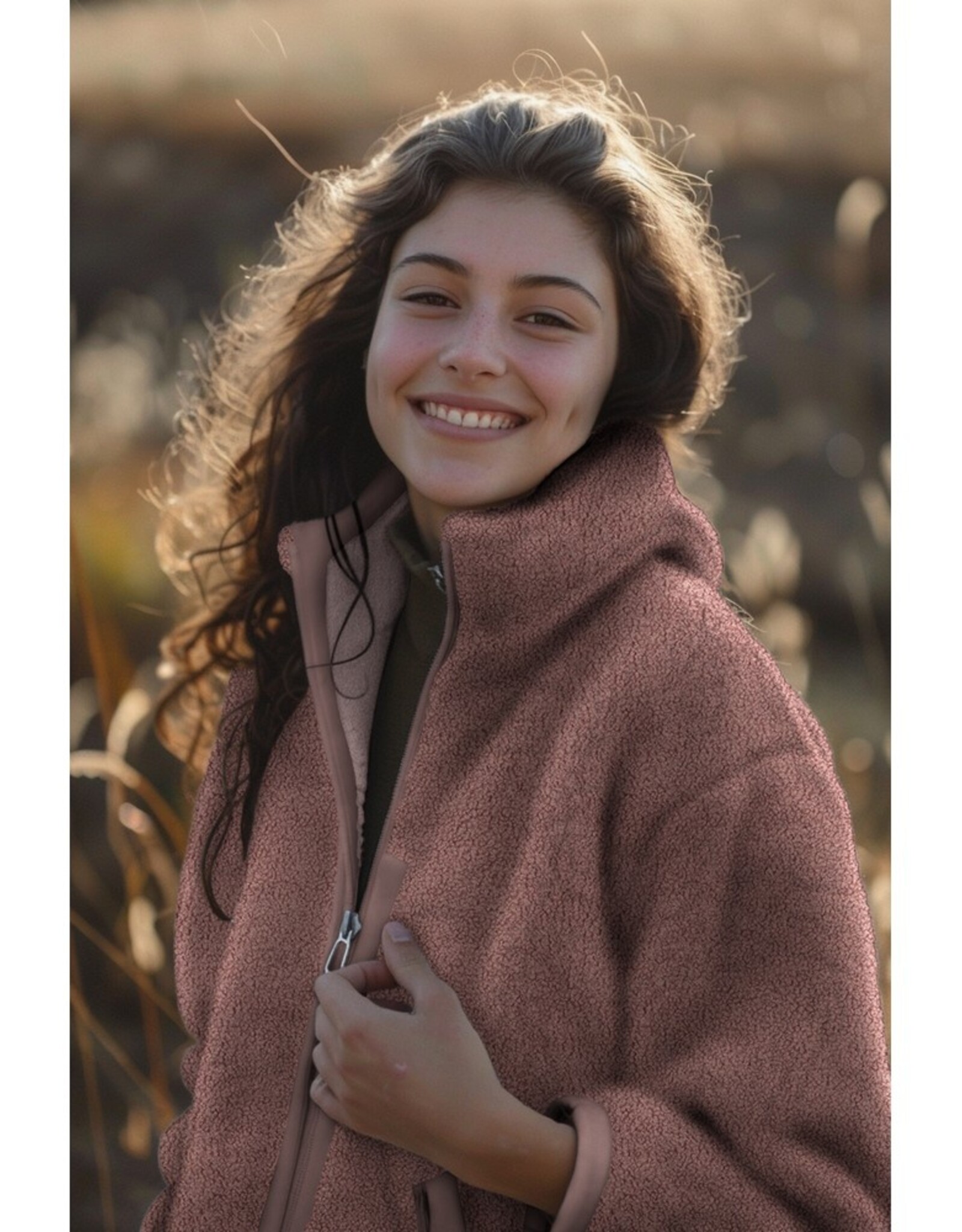 Teddy fleece boucle dubbelzijdige blush