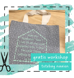 workshop Gratis mini-workshop gepersonaliseerde totebag naaien 11/11 15u