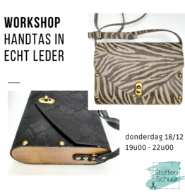 workshop Workshop  handtas in echt leder 18/12  (via betaallink) vanaf 100€