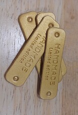 Label handmade limited edition leder zwart 5 stuks