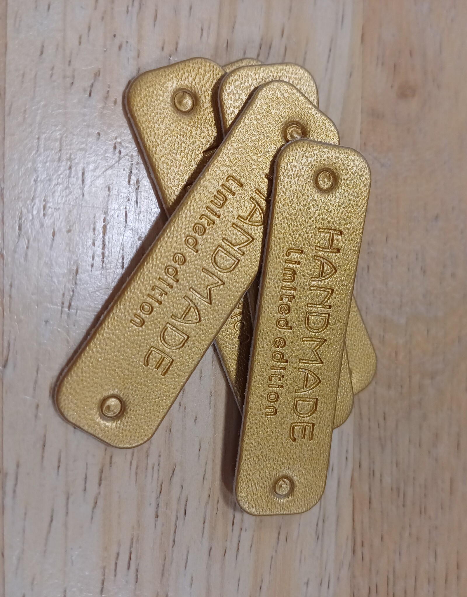 Label handmade limited edition leder zwart 5 stuks