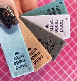 Stoffenschuur selectie Label handmade with love leder pastel set 5 stuks