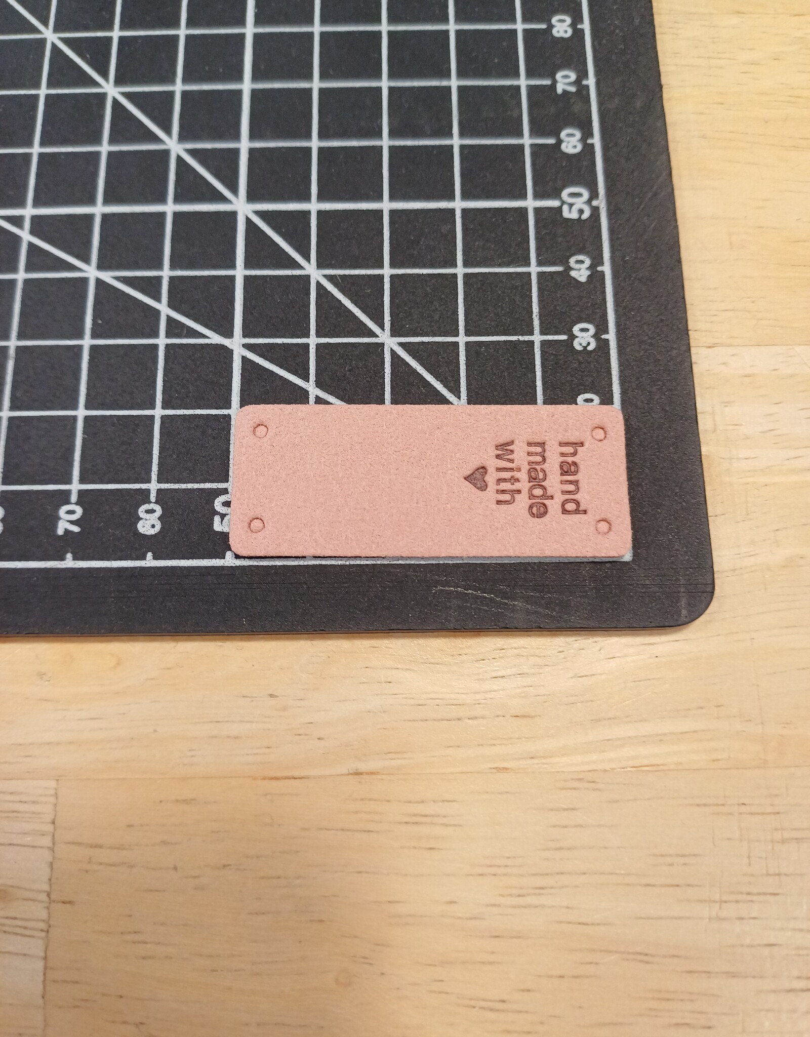 Label handmade with love leder pastel set 5 stuks