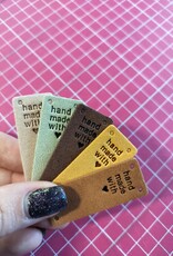 Label handmade with love leder bruintinten  set 5 stuks Label handmade with love leder bruintinten  set 5 stuks