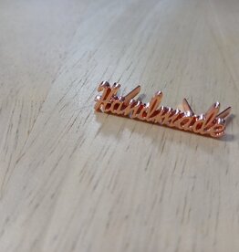 Label metaal handmade roze per stuk