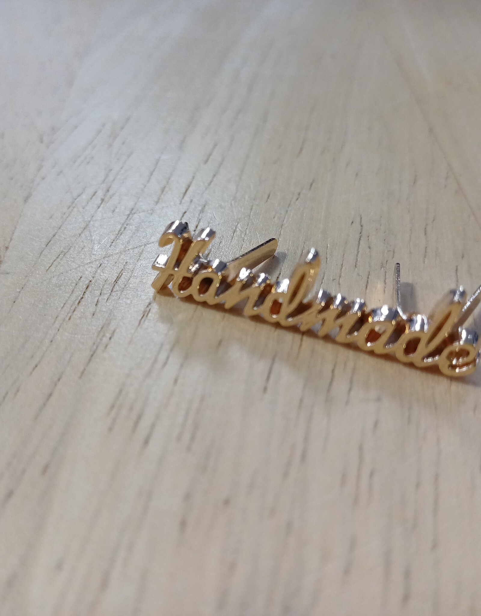 Stoffenschuur selectie Label metaal handmade goud  per stuk