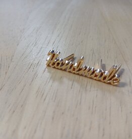 Label metaal handmade goud  per stuk
