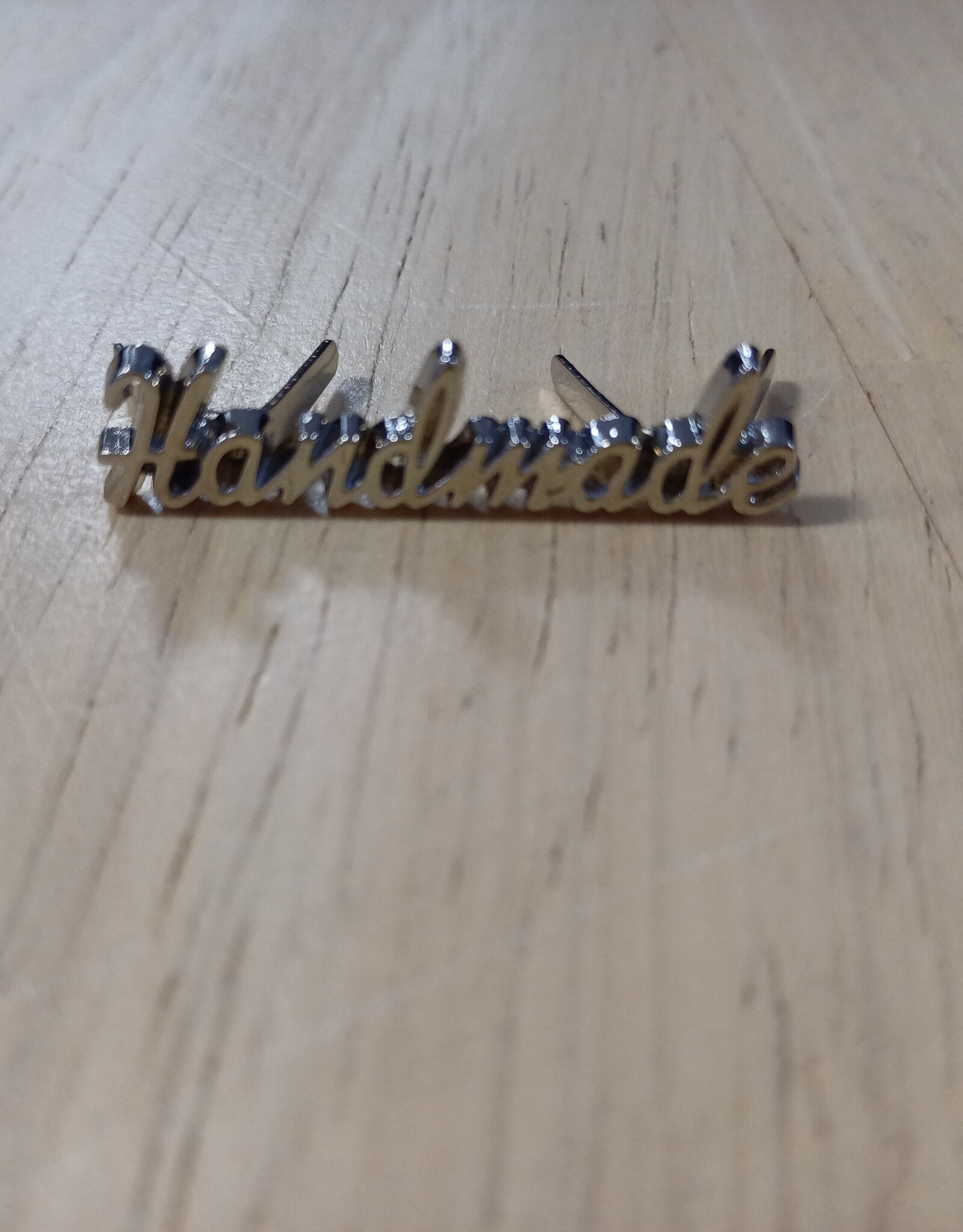 Label metaal handmade zilver  per stuk